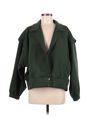 Amanda Uprichard Women’s M Rebel Jacket in Olive Green Scuba Knit Bomber